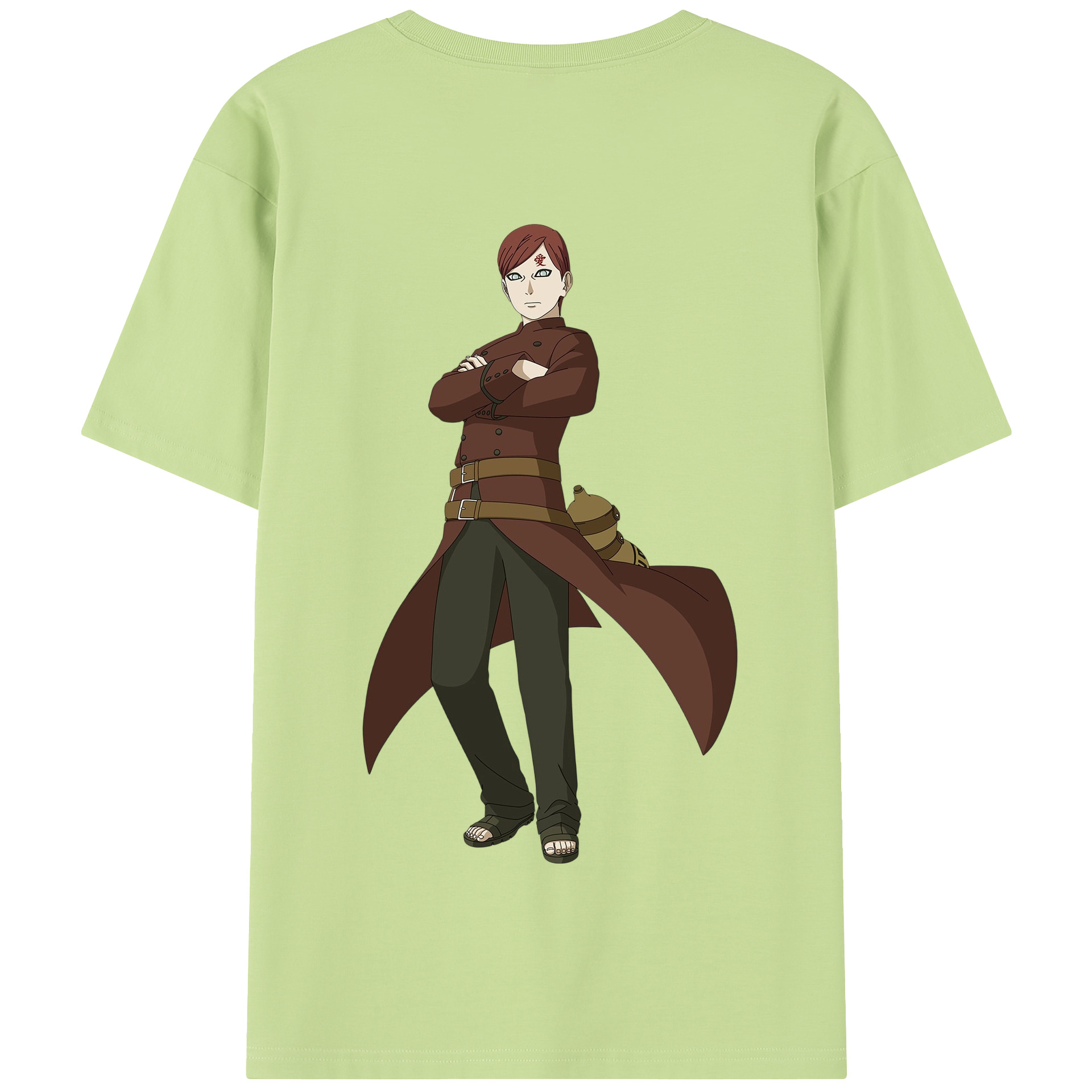 （画像用） NARUTO -ナルト- ガアラ Gaara 綿100％半袖Tシャツ（背面プリント）
